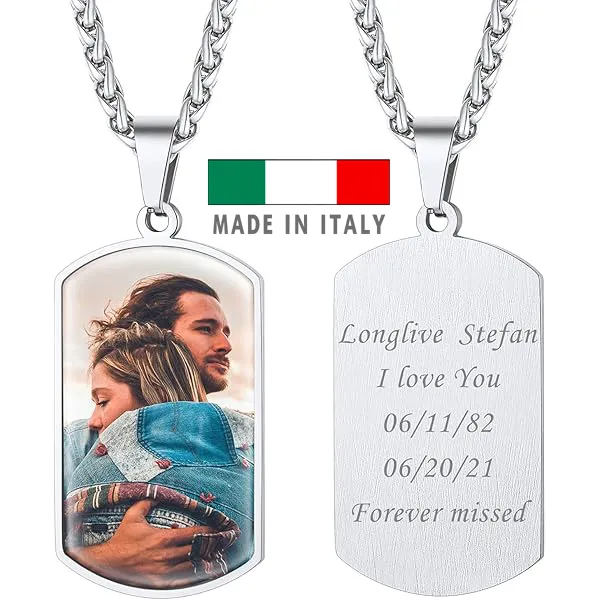 amazon Ciondolo personalizzato con foto scritta nome frase per lei donna coppia mamma regali compleanno ciondolo amazon anniversario matrimonio originali