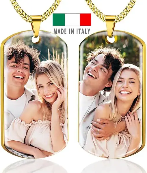 amazon Ciondolo personalizzato con foto scritta nome frase per lei donna coppia mamma regali compleanno ciondolo anniversario matrimonio novita