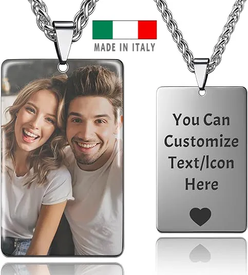 amazon Ciondolo personalizzato con foto scritta nome frase per lei donna coppia mamma regali compleanno ciondolo anniversario matrimonio uniche