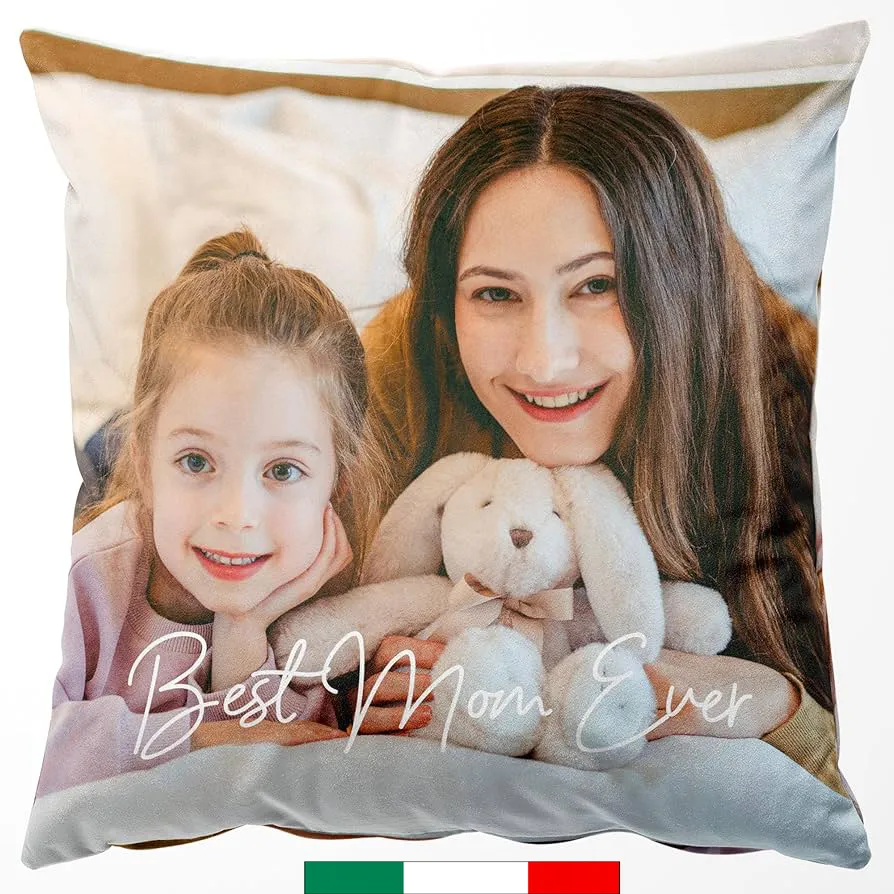 amazon Cuscini con foto personalizzati con foto logo stampa scritta nome frase per mamma personalizzati cuscini festa della mamma consegna veloce
