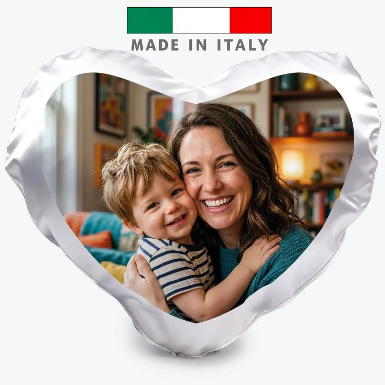 amazon Cuscino cuore personalizzato festa della mamma personalizzati con foto logo stampa scritta nome frase per mamma personalizzati cuscini