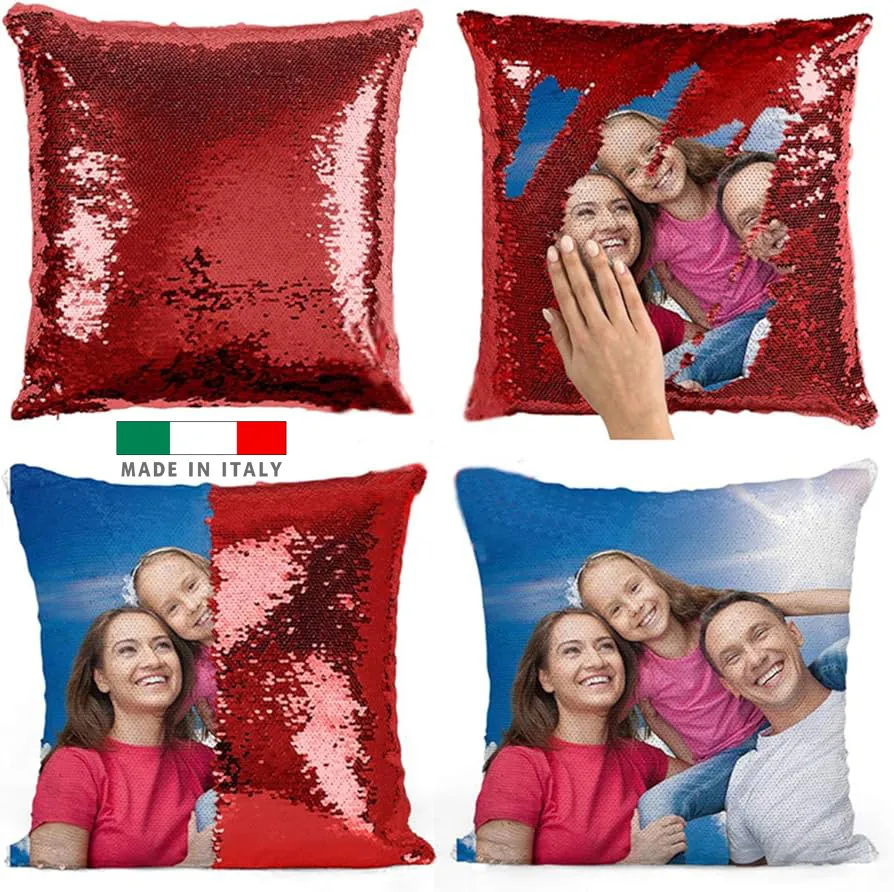 Calle Del Regalo Cuscino Personalizzato 40x40 Cm Con Foto, Federa Bianca E Imbottitura Inclusa, Regalo Emotivo Per La Mamma Per Festa Della Mamma O Compleanno