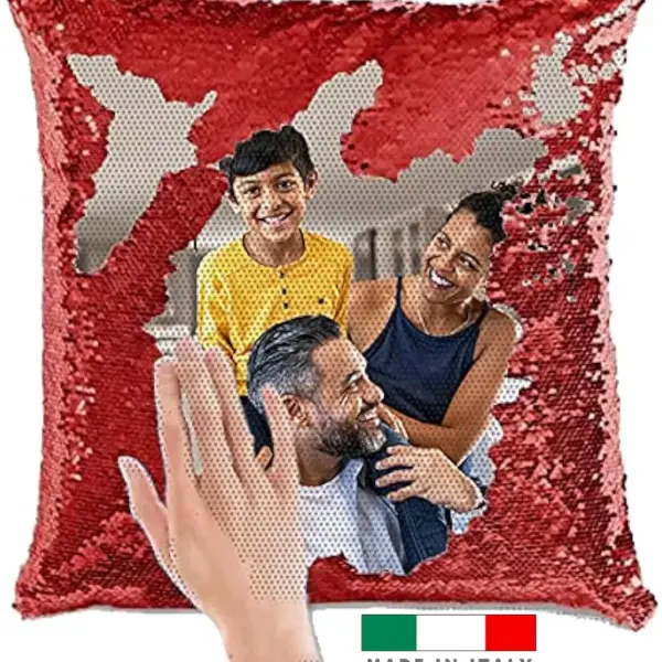amazon Cuscino paillettes foto personalizzati con foto logo stampa scritta nome frase per mamma cuscini festa della mamma consegna veloce economiche