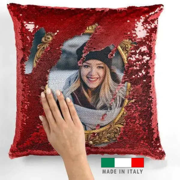 amazon Cuscino paillettes foto personalizzati con foto logo stampa scritta nome frase per mamma cuscini festa della mamma consegna veloce originali