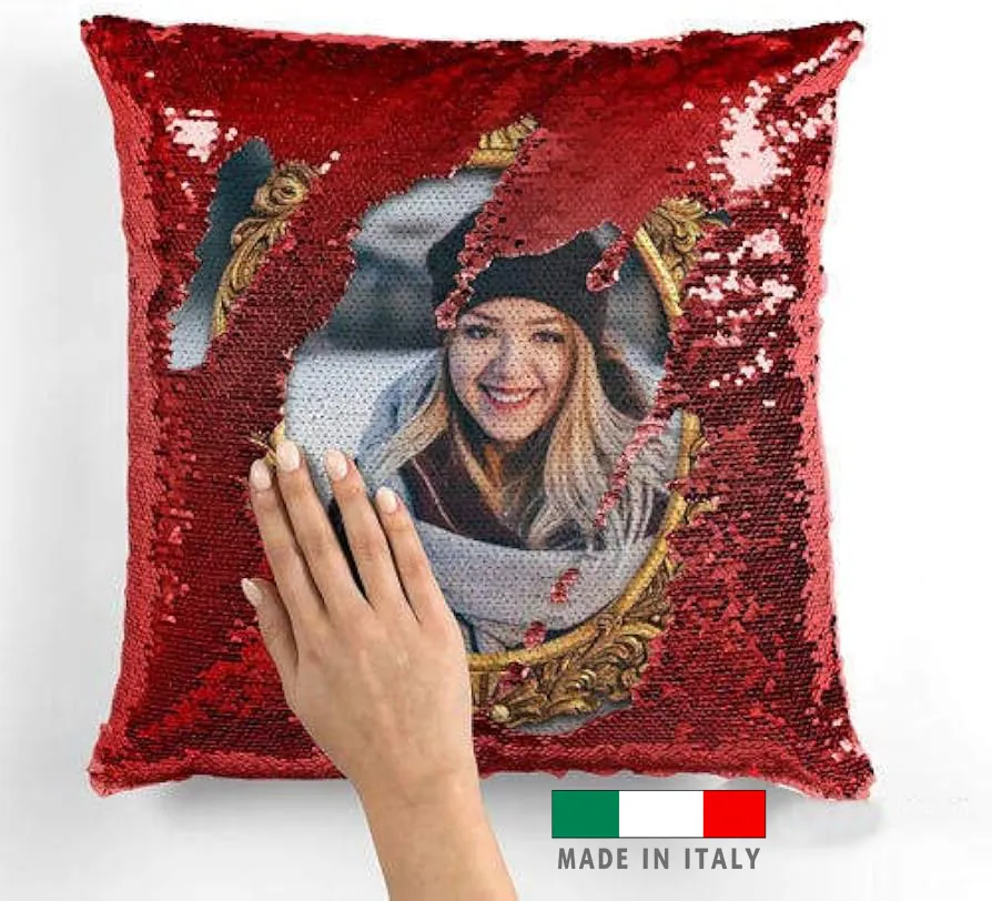 amazon Cuscino paillettes foto personalizzati con foto logo stampa scritta nome frase per mamma cuscini festa della mamma consegna veloce originali